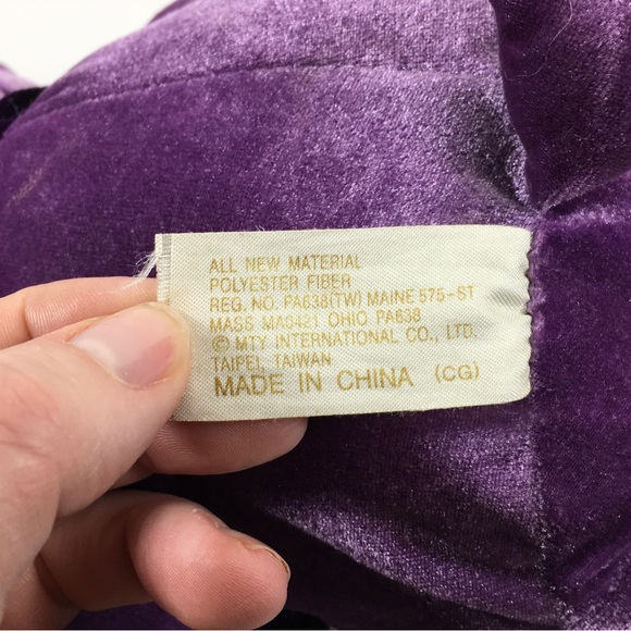 Dan Dee Collector’s Choice Teddy Bear Plush 12 inch Purple Velour Stuffed Bear - Picture 7 of 8